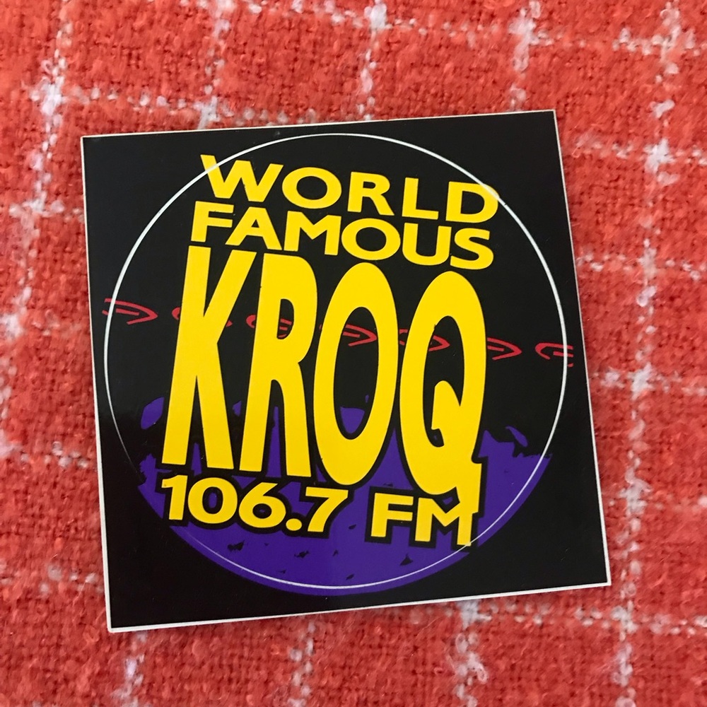 KROQ 106.7 FM Black and Yellow Sticker